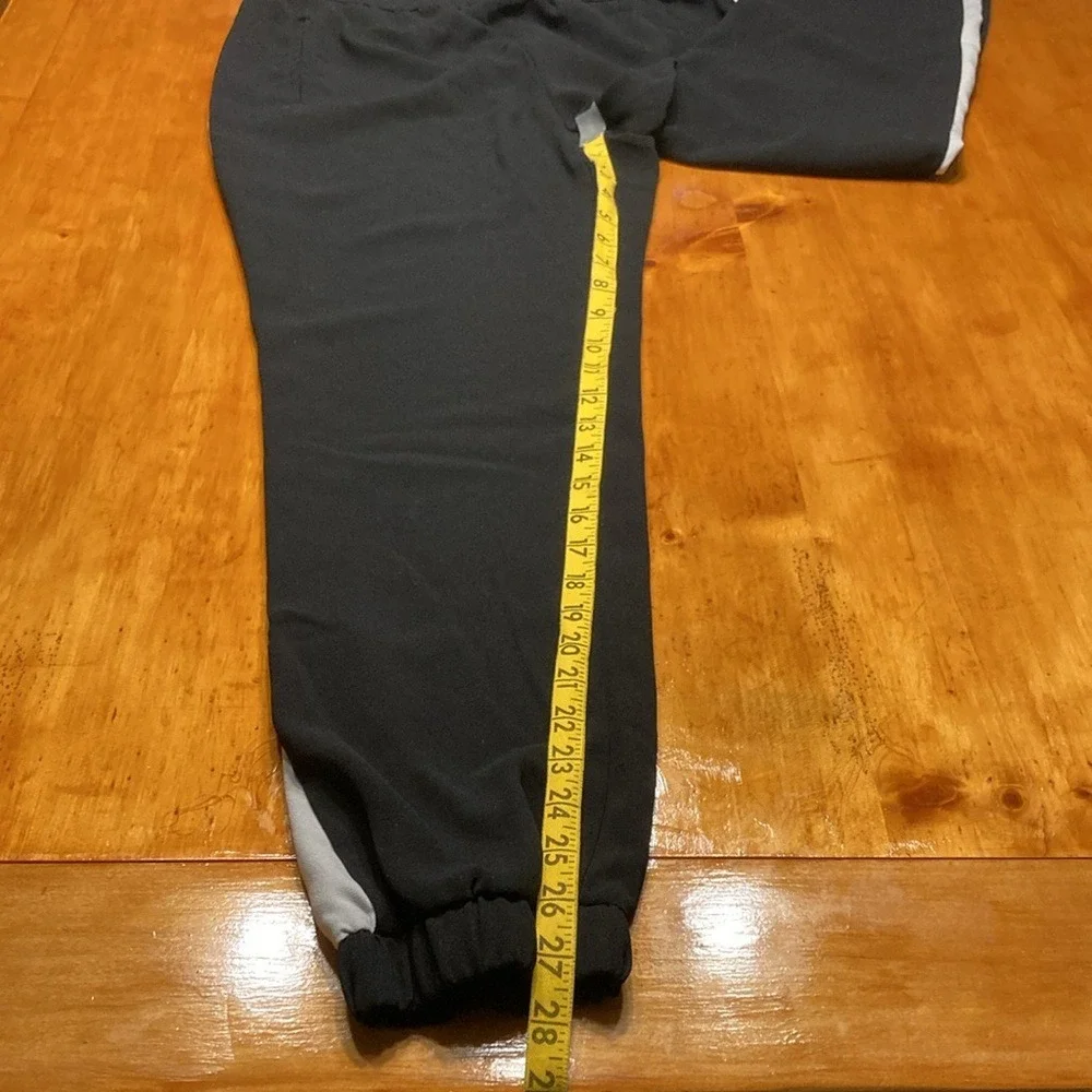 Joe B. Y2K Streetwear Athleisure Black White Side Stripe‎ Jogger Track Pants L/G